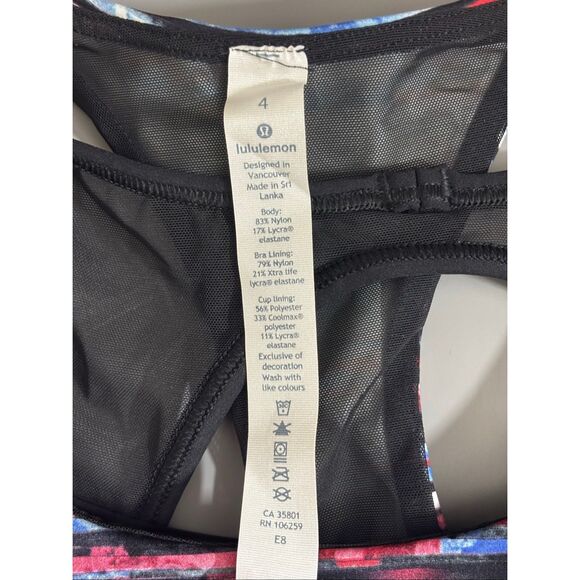 Lululemon Break Free Tank Nulux Hinshu Alpine White Multi Black size 4 new - Picture 5 of 11